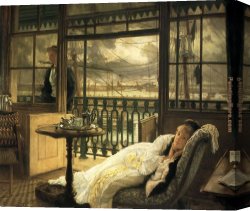 Peace in The Midst of The Storm Canvas Paintings - A Passing Storm by James Jacques Joseph Tissot