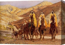 Jacques-louis Canvas Paintings - Journey of the Magi by James Jacques Joseph Tissot