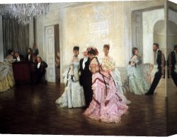 Early Canvas Paintings - Too Early by James Jacques Joseph Tissot