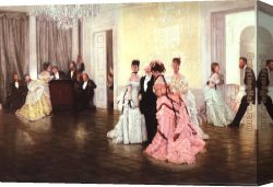 Early Canvas Paintings - Too Early by James Jacques Joseph Tissot