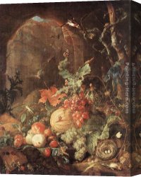 The Wasp's Nest Canvas Paintings - Still-life with Bird-nest by Jan Davidsz de Heem