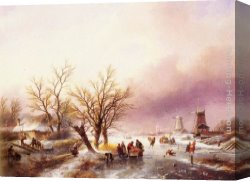 Jacob's Canvas Paintings - A Winter Landscape by Jan Jacob Coenraad Spohler