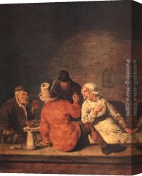 Miense Canvas Paintings - Peasants in the Tavern by Jan Miense Molenaer