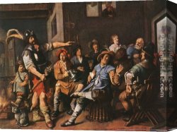 Miense Canvas Paintings - The Denying of Peter by Jan Miense Molenaer