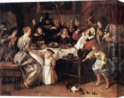 Twelfth Canvas Paintings - Twelfth Night by Jan Steen