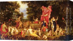 Allegory Canvas Paintings - An Allegory Of The Five Senses by Jan the elder Brueghel