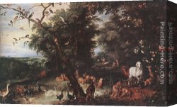 Genesis The Fall And Expulsion From Paradise The Original Sin Canvas Paintings - The Original Sin by Jan the elder Brueghel