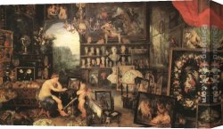 Sense Canvas Paintings - The Sense of Sight by Jan the elder Brueghel