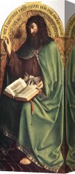 Baptist Canvas Paintings - The Ghent Altarpiece St John the Baptist by Jan van Eyck