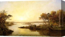 Afternoon Canvas Paintings - Afternoon at Greenwood Lake by Jasper Francis Cropsey