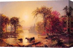 America Canvas Paintings - Autumn in America by Jasper Francis Cropsey