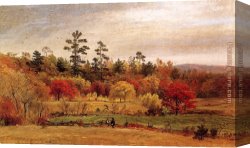 Conversation Canvas Paintings - Conversation at the Fence by Jasper Francis Cropsey