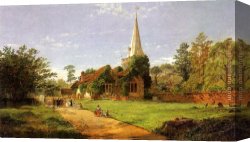 Wedding Canvas Paintings - William Penn's Wedding by Jasper Francis Cropsey