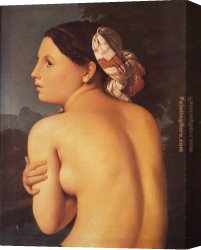 Figure Canvas Paintings - Half-figure of a Bather by Jean Auguste Dominique Ingres