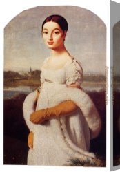 Portrait of Suzy Solidor Canvas Paintings - Portrait Of Mademoiselle Caroline Riviere by Jean Auguste Dominique Ingres