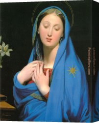 Virgin of The Rocks Canvas Paintings - Virgin of the Adoption by Jean Auguste Dominique Ingres