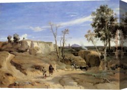 Camille Canvas Paintings - La Cervara, the Roman Countryside by Jean-Baptiste-Camille Corot