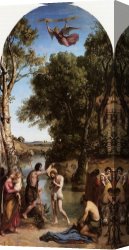 Baptism of Christ Canvas Paintings - The Baptism of Christ by Jean-Baptiste-Camille Corot