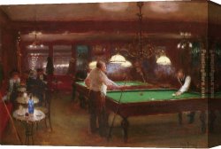 Dead Game Canvas Paintings - A Game of Billiards by Jean Beraud