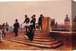 Francisco De Goya Canvas Paintings - Pont des arts by Jean Beraud