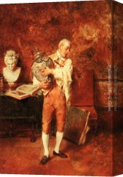 Meissonier Canvas Paintings - Le Valet De Chambre by Jean Charles Meissonier