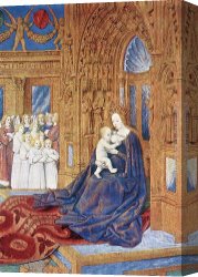 Cathedral Canvas Paintings - The Madonna before the Cathedral by Jean Fouquet