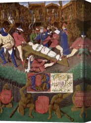 The Martyrdom of St Margaret Canvas Paintings - The Martyrdom of St Apollonia by Jean Fouquet