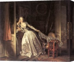 The Kiss Canvas Paintings - The Stolen Kiss by Jean Fragonard