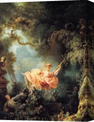 Romance Canvas Paintings - The Swing 1767 by Jean Fragonard