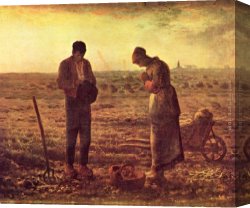 Millet Canvas Paintings - Angelus by Jean Francois Millet