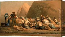 Millet Canvas Paintings - Harvesters Resting by Jean Francois Millet