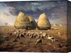 Millet Canvas Paintings - Haystacks Autumn by Jean Francois Millet