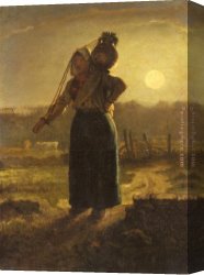 Millet Canvas Paintings - Norman Milkmaid by Jean Francois Millet