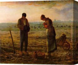 Millet Canvas Paintings - The Angelus by Jean Francois Millet