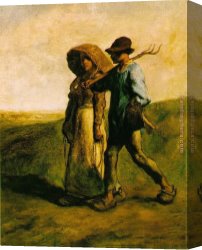 Millet Canvas Paintings - The Walk to Work by Jean Francois Millet