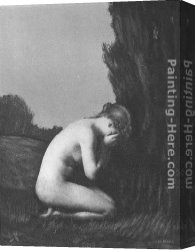 Nymph And Triton Canvas Paintings - Nymph qui pleure by Jean-Jacques Henner