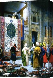 Jean-leon Gerome Canvas Paintings - Carpet Merchant in Cairo by Jean-Leon Gerome