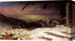 Jean-leon Gerome Canvas Paintings - Jerusalem Golgotha,Consummatum Est,Crucifixion by Jean-Leon Gerome