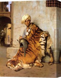 Jean-leon Gerome Canvas Paintings - Pelt Merchant of Cairo by Jean-Leon Gerome