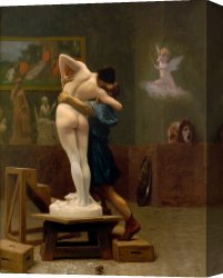 Galatea Canvas Paintings - Pygmalion and Galatea 1890 by Jean-Leon Gerome