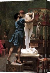 Galatea Canvas Paintings - Pygmalion and Galatea 2 by Jean-Leon Gerome