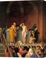 Jean-leon Gerome Canvas Paintings - Slave Auction by Jean-Leon Gerome