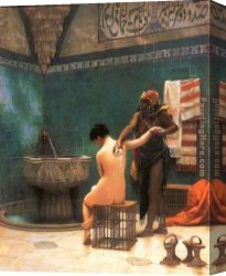 Jean-leon Gerome Canvas Paintings - The Bath by Jean-Leon Gerome