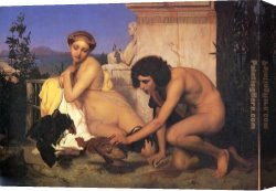 Jean-leon Gerome Canvas Paintings - The Cock Fight by Jean-Leon Gerome