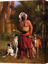 Jean-leon Gerome Canvas Paintings - The Negro Master of the Hounds by Jean-Leon Gerome