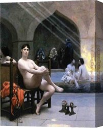 Jean-leon Gerome Canvas Paintings - The Women's Bath by Jean-Leon Gerome