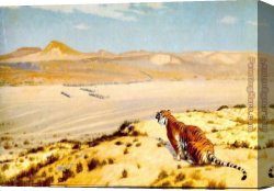 A Tiger And a Serpent Canvas Paintings - Tiger On The Watch by Jean-Leon Gerome
