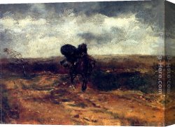 Meissonier Canvas Paintings - Coup De Vent by Jean-Louis Ernest Meissonier