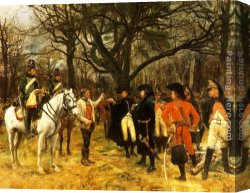 Meissonier Canvas Paintings - General Desaix and the Peasant by Jean-Louis Ernest Meissonier