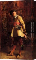 Meissonier Canvas Paintings - Musketeer by Jean-Louis Ernest Meissonier